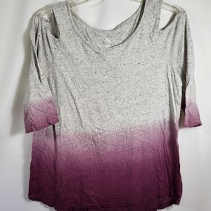 Justice gray and purple ombre top girls plus 20  #898